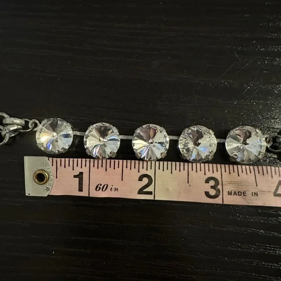 Crystal & Silver statement necklace - Picture 12 of 13